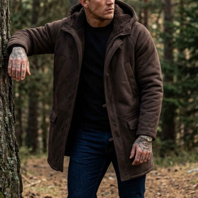 New Men's Faux Fur Lined Hoode – обзор и цена Outdoor Hunting Coat