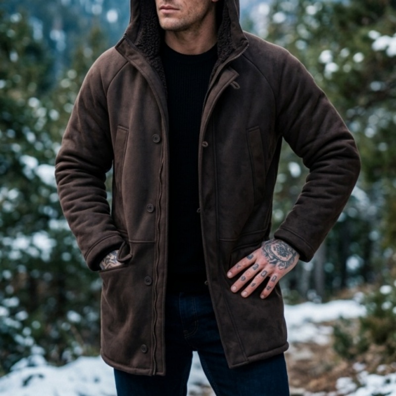 New Men's Faux Fur Lined Hoode – обзор и цена Outdoor Hunting Coat
