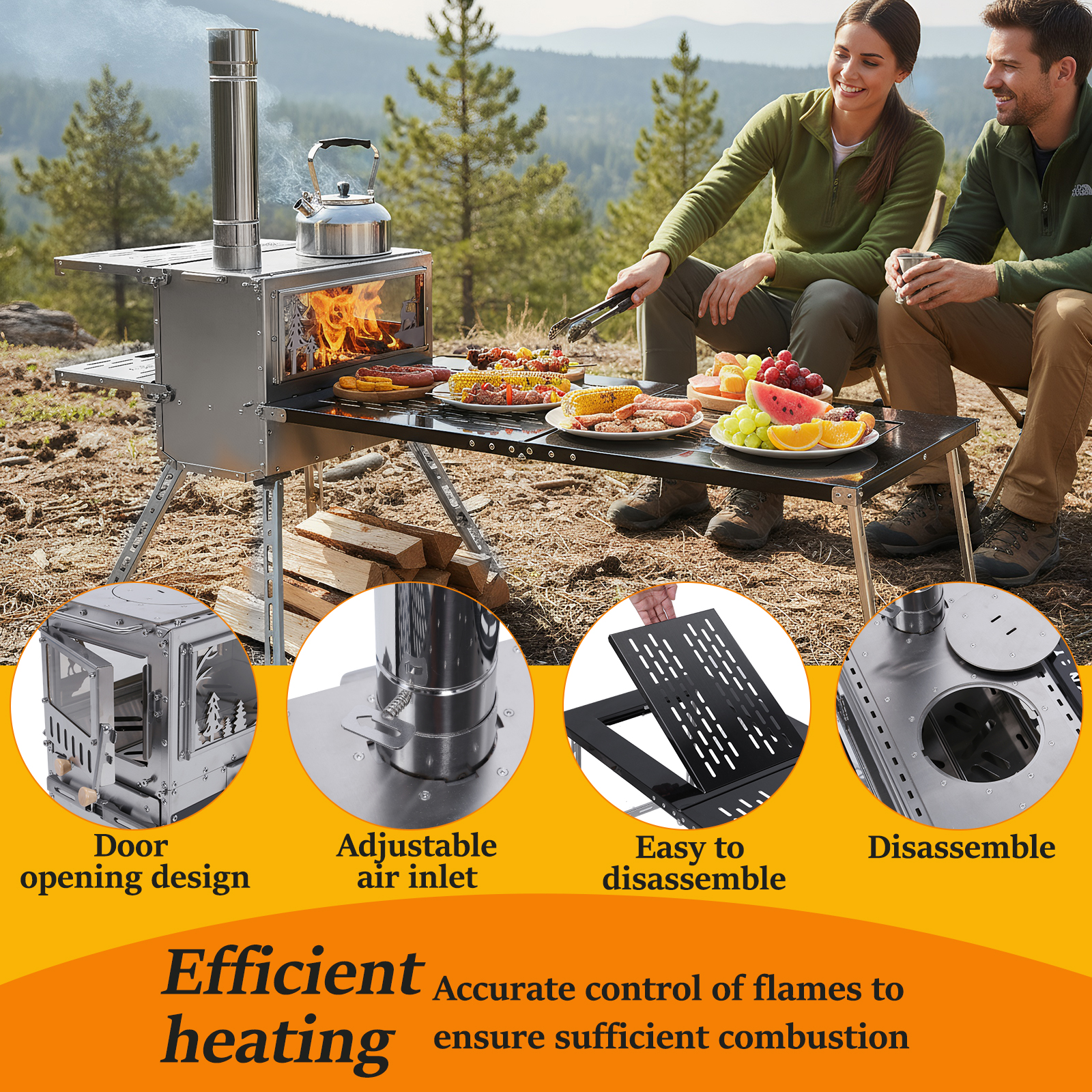 Hot Tent Stove with Oven & Cam – обзор и цена Outdoor Hunting Table