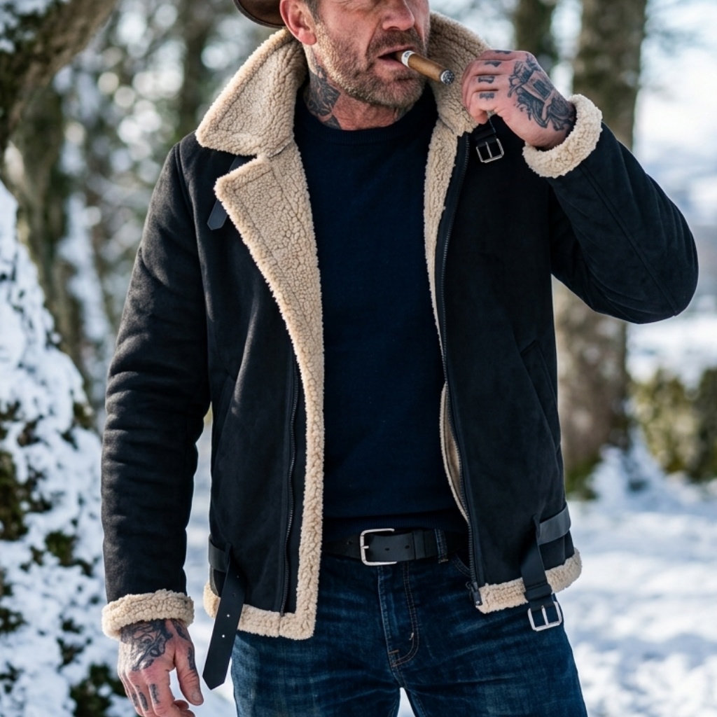 Men Winter Faux Suede Jacket F – обзор и цена Outdoor Hunting Coat