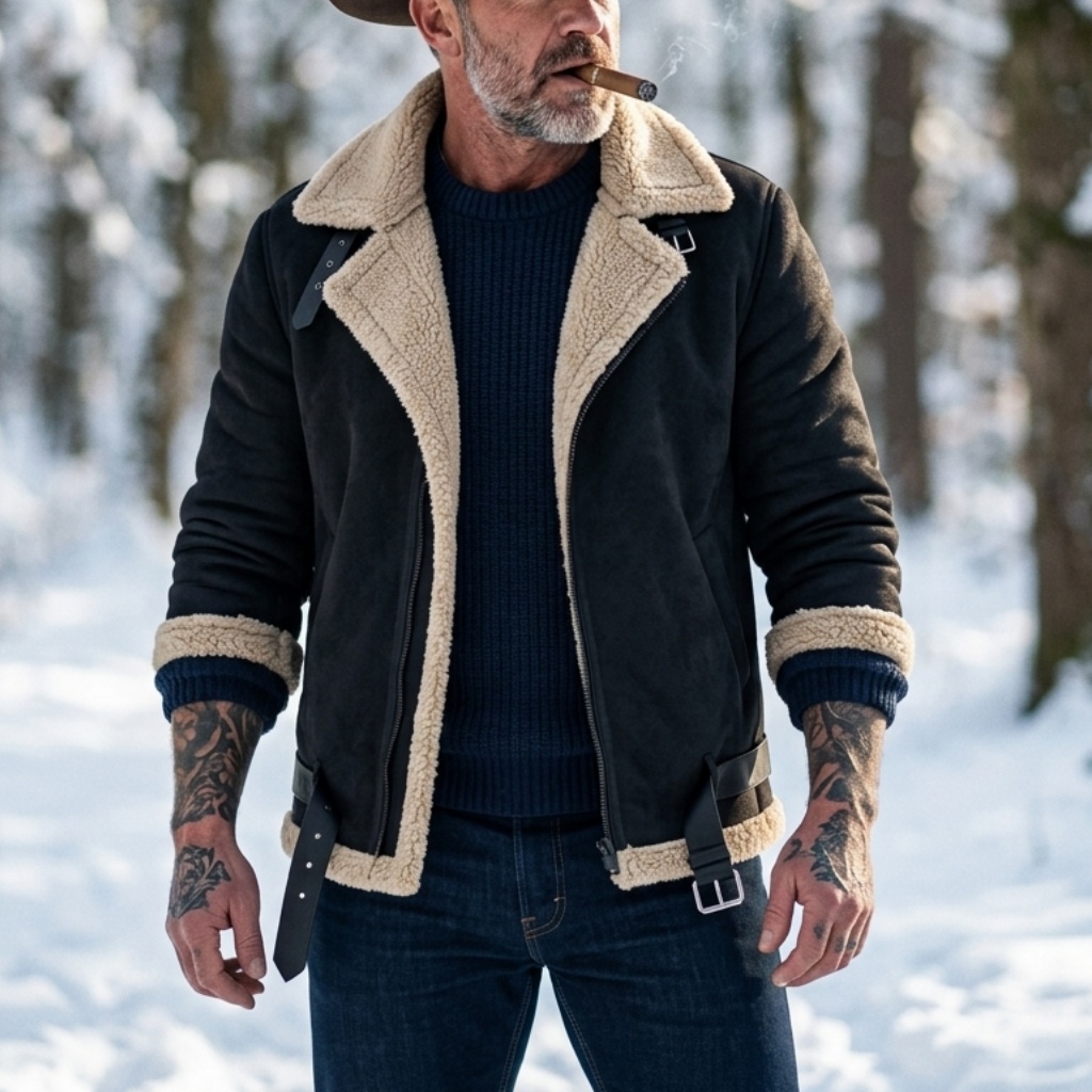 Men Winter Faux Suede Jacket F – обзор и цена Outdoor Hunting Coat