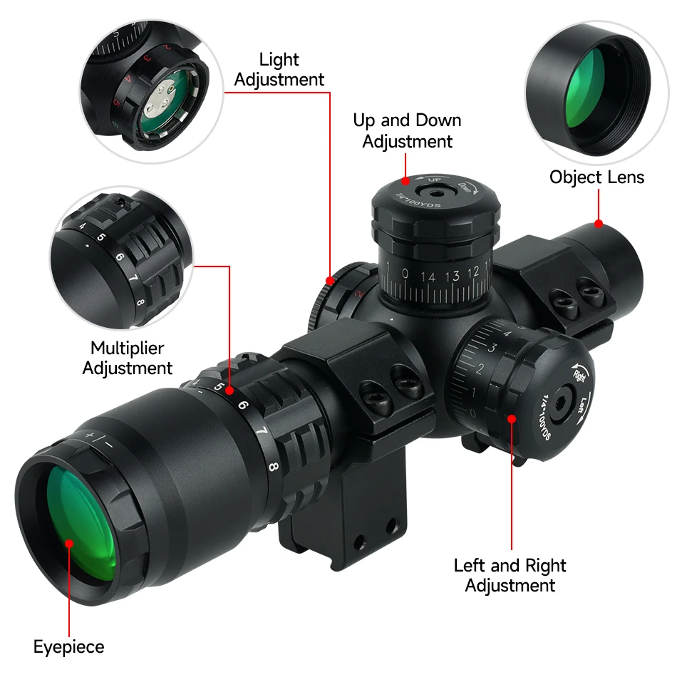 2-8x20IR Hunting Rifle Scopes  – обзор и цена Crossbow Scope Sight