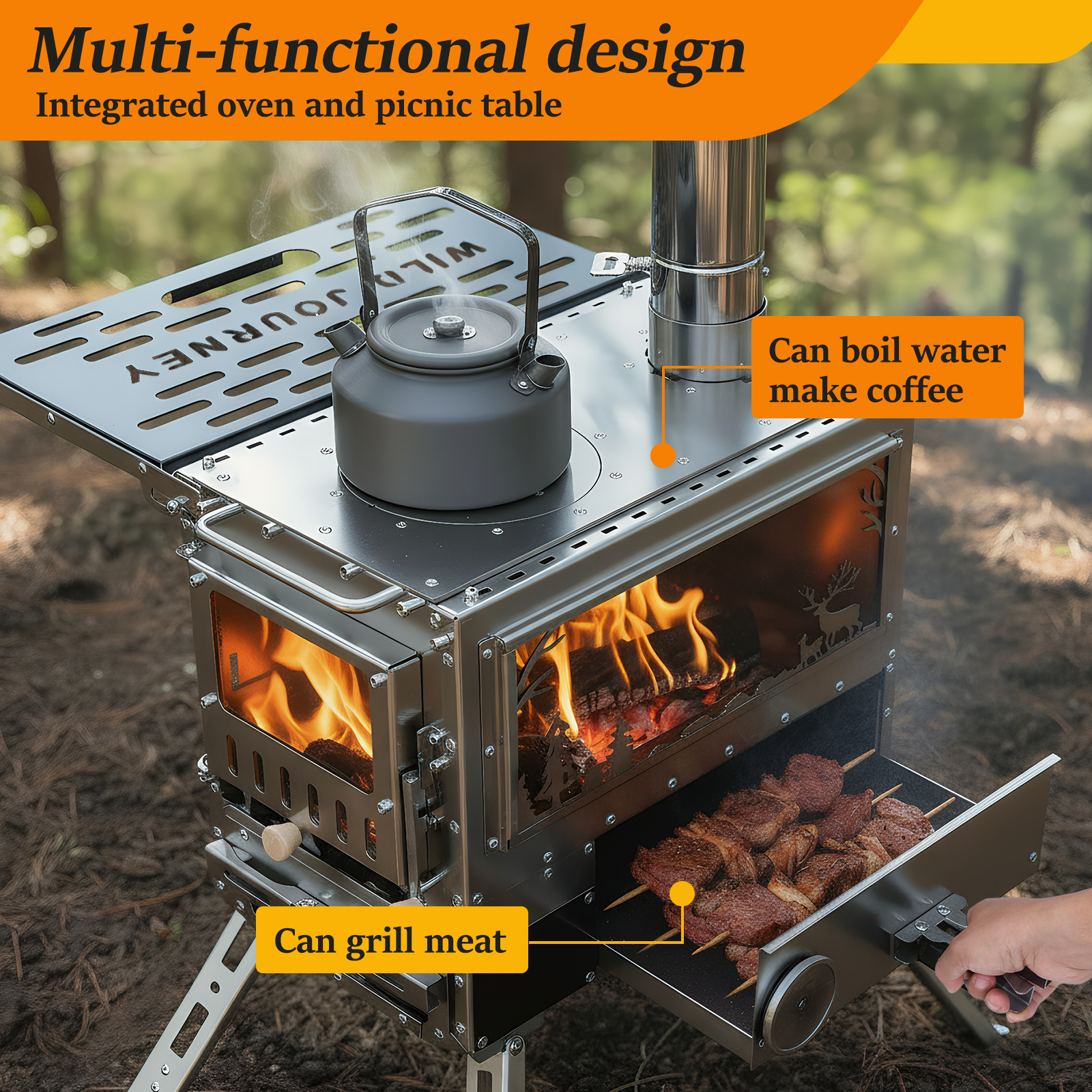 Hot Tent Stove with Oven & Cam – обзор и цена Outdoor Hunting Table